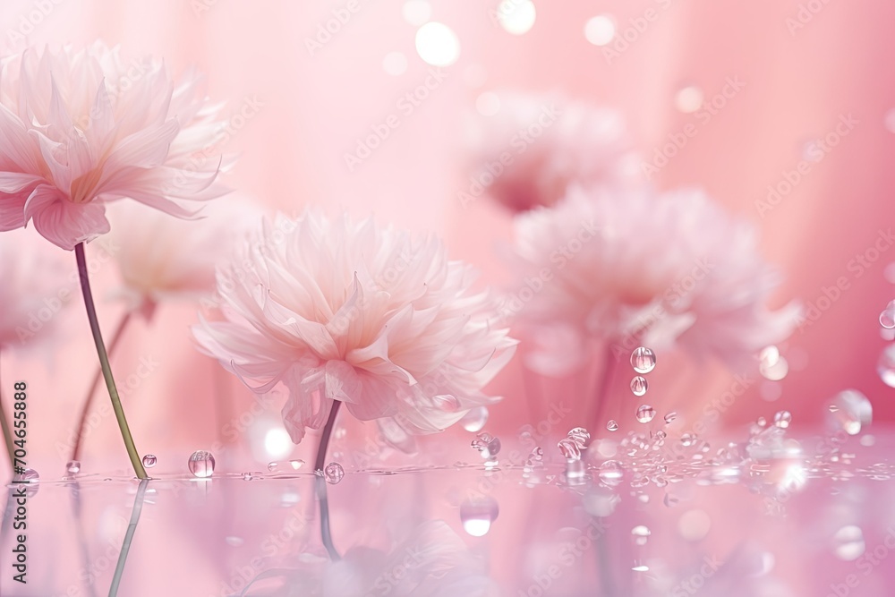 Wall mural pink and white flowers