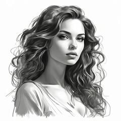 Naklejka premium Divinely Beautiful Grayscale Women