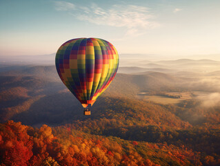 Fototapeta premium hot air balloon over region country