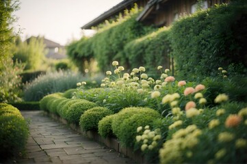 Enchanted Blooms, An Exquisite Oasis Bursting With Lush Foliage and Vibrant Blossoms