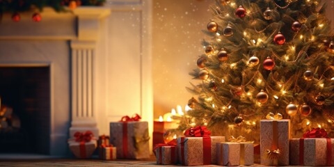 Christmas, with a festive home, adorned with a tree and gifts, celebrating the birth of Jesus.