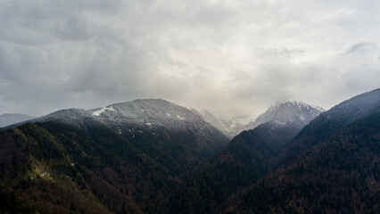Fototapeta na wymiar mountain peak covered with snow
