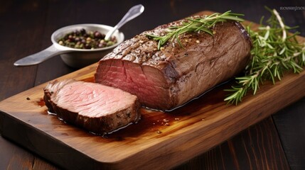Roasted beef tenderloin meat
