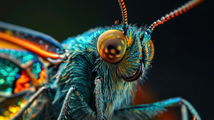 Head of a butterfly shot with strong magnification