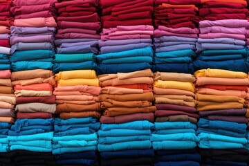 stack of colorful clothes