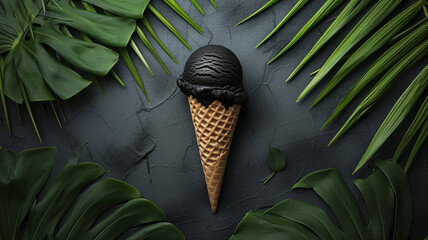 Charcoal ice cream - Powered by Adobe