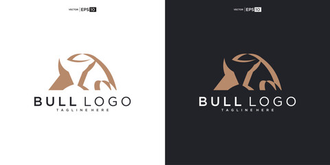 bull, angus cow bison buffalo premium logo design. Creative bull horns
