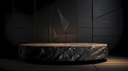 Simple product booth, podium, stage, product commercial photography background, cosmetics booth, 3D rendering