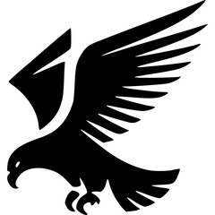 Eagle vector, flat icon, black