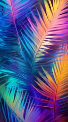 A close up of a multicolored palm leaf