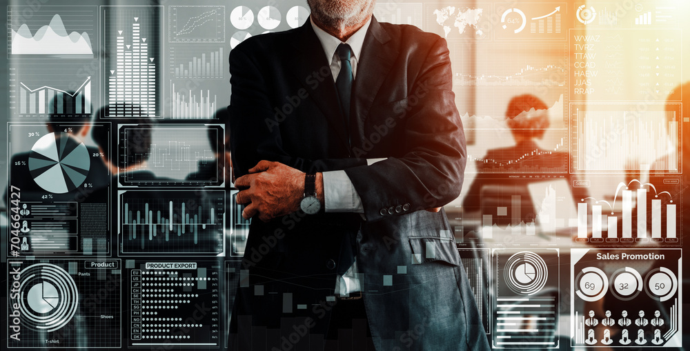 Aufkleber big data technology for business finance analytic concept. modern interface shows massive informatio