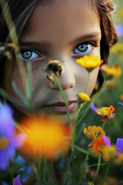 portrait of the girl with a flower