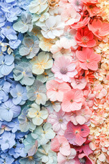 natural textures, such as flower petals and leaves, in pastel tones, forming creative patterns. Easter celebration, concept graphic resources, generative ai