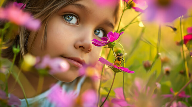 girl with flowers