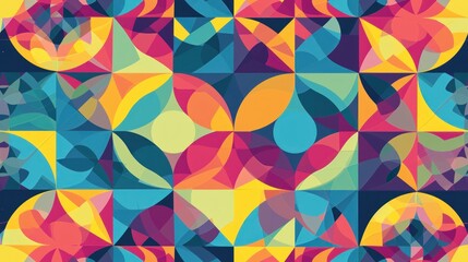  a multicolored abstract pattern with circles and drops of water on a multicolored checkerboard background.
