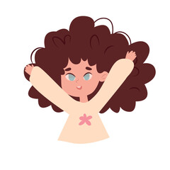 little cheerful girl. vector illustration of a happy little girl