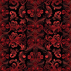 Illustration ornate floral pattern decorative dark red color for Presentations marketing, decks, ads, books covers, Digital interfaces, print design templates material, wedding invitation cards