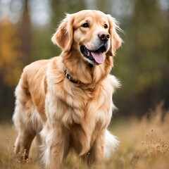 Closeup of Beautiful Golden Retriever Dog Breed 