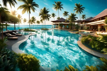 swimming pool with trees