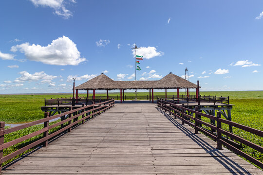 mirante na cidade de Puerto Suarez, Bol&iacute;via, divisa com Mato Grosso do Sul, Brasil