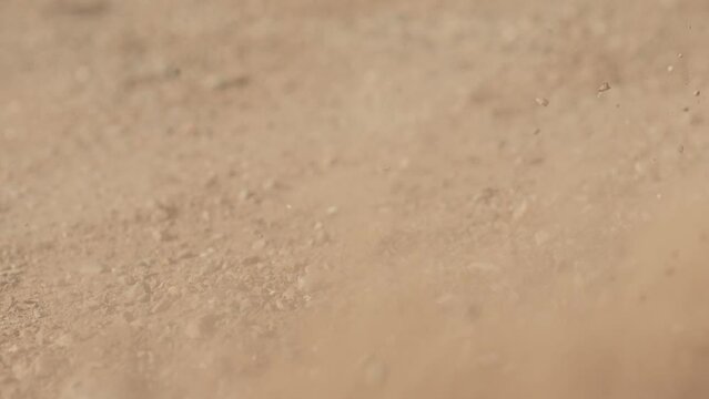 Motorcycle Speed Tire On Dirt Laying Patch Shooting Gravel