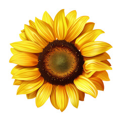 Ripe sunflower. Isolated on transparent background. 