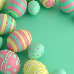 Fototapeta na wymiar Easter egg holiday background. Easter eggs beautiful colors