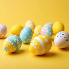 Fototapeta premium Easter egg holiday background. Easter eggs beautiful colors