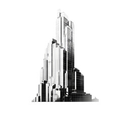 Fototapeta premium Modern skyscraper. Isolated on transparent background.