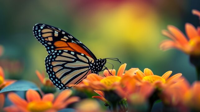 Monarch Butterfly created with Generative AI Technology, ai, generative