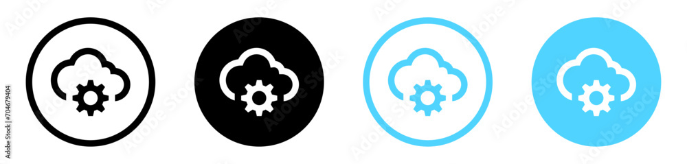 Leinwandbilder api software icon. cloud with gear icon. cloud computing settings icon sign - web icons set