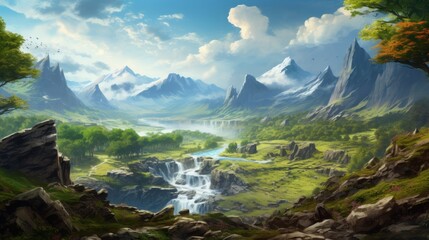 Naklejka na ściany i meble A beautiful, breathtaking land that hides its secrets game art