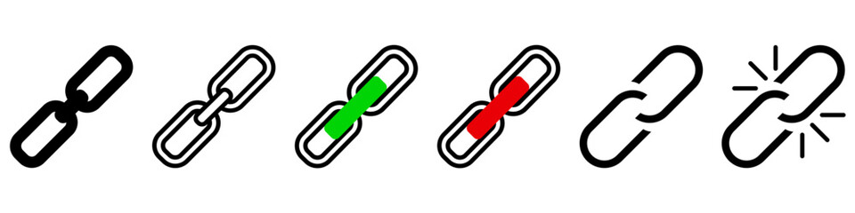 Chain Icon. chain symbol, Beautiful chain icon. Vector chain icon. collection of chains. chain connecting and disconnecting. chain link. 