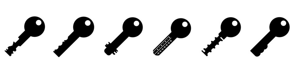 Black key icon. Simple and trendy key vector icon in flat style. Vector illustration. Key icon set