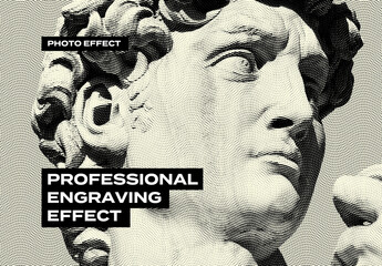 Engrave Halftone Risograph Retro Money Photo Effect Paper Texture Template Mockup Overlay Style