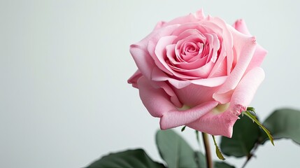 pink rose flower on white background 
