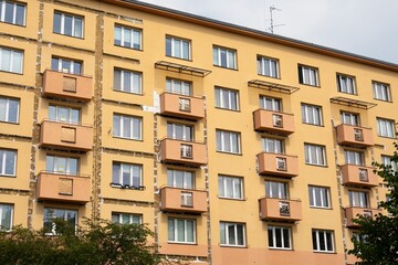 Fototapeta na wymiar Reconstruction of balconies made in Ostrava Poruba