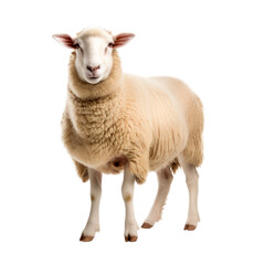 Obraz premium Studio cut out of a sheep isolated on transparent background. PNG