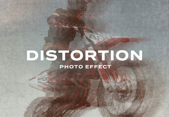 Distort Disrupted Gradient Distortion Photo Effect Paper Texture Template Mockup Overlay Style