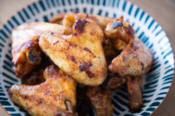 Roasted or grilled chicken wings