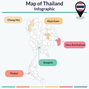 Infographic of Thailand map
