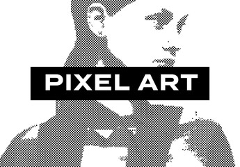 Pixel Art Photo Effect Paper Texture Template Mockup Overlay Style