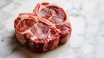 Obraz premium a couple of pieces of meat sitting on top of a white counter top next to a piece of meat in the shape of a heart.