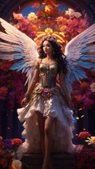 Beautiful fairy girl with wings