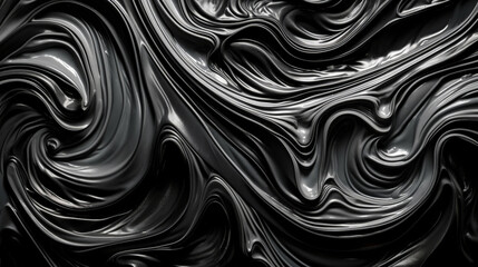 Abstract black and silver acrylic painted fluted 3d painting texture luxury background banner on canvas - Silver and black waves swirls. Decor concept. Wallpaper concept. Art concept. 3d concept.