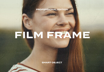 Film Frame Retro Light Leak Photo Effect Paper Texture Template Mockup Overlay Style