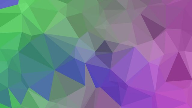 Triangular Odyssey: Energetic Movement Across the Screen in a Colorful Low Poly Animation