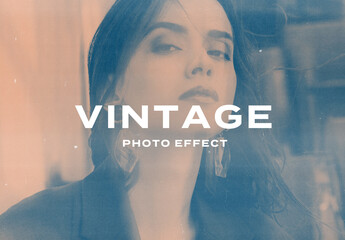 Vintage Old Retro Photo Effect Paper Texture Template Mockup Overlay Style