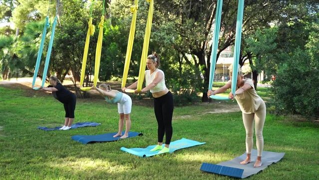 Health Yoga and Stretching. Gentle exercises women health invaluable benefits for woman aged 30 to 40. Practices improve flexibility, relieve stress strengthen muscles physical and emotional wellbeing