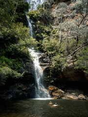 The serene Blue Mountains and Majestic Waterfalls. Nature's Symphony. NSW. Australia. Minnehaha falls. Three sisters.